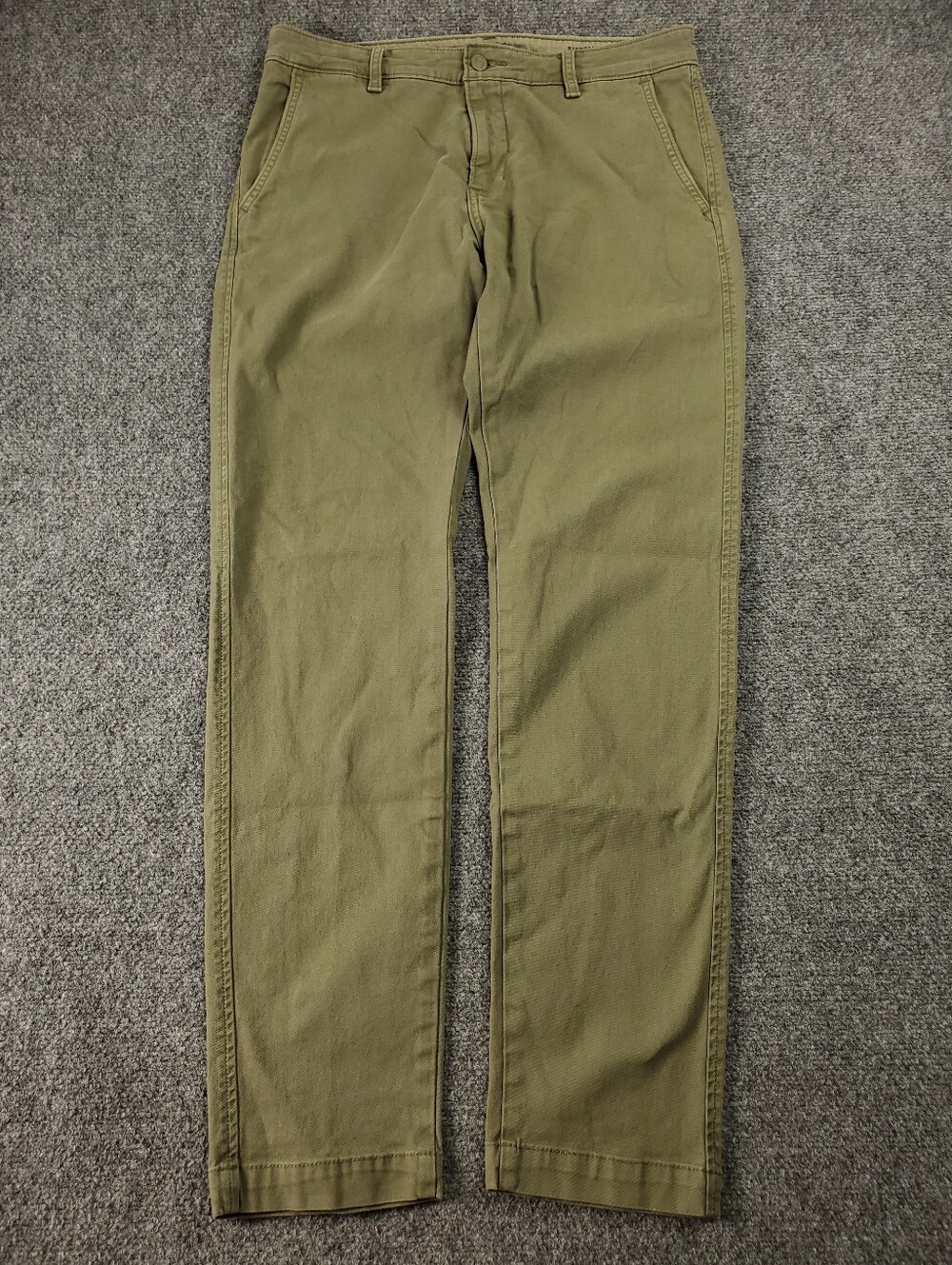 Levis XX Chino Pants 31x32 Standard Taper Olive Green Stretch Twill Garment Dyed